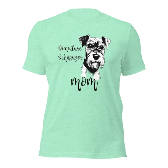 Miniature Schnauzer Mom T-Shirt,Dog Lover Gift,Pet Owner Tee (Heather Mint, M)