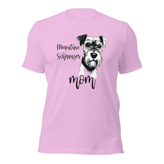 Miniature Schnauzer Mom T-Shirt,Dog Lover Gift,Pet Owner Tee (Lilac, S)