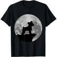 thumbnail image 1 of Miniature Schnauzer Silhouette In The Moon Halloween Costume T-Shirt men and women can wear, black, white, gifts, 1 of 4