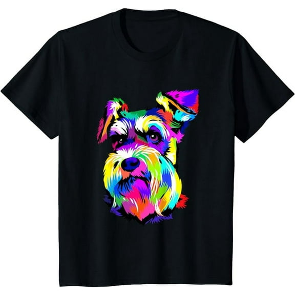 Miniature Schnauzer Tshirt Pop Art Dog Mini Schnauzer Lover T-Shirt
