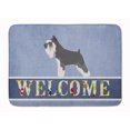 thumbnail image 1 of Miniature Schnauzer Welcome Machine Washable Memory Foam Mat Blue, 1 of 4