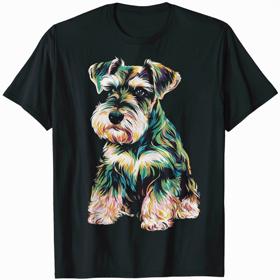 Miniature Schnauzer dog art Miniature Schnauzer T-Shirt