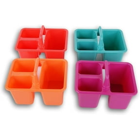 Greenbrier International Multicolor 3-Compartment Craft and Hobby Storage Caddy Carry Tote Set , 4 Count