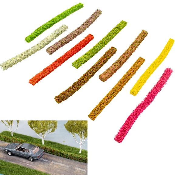 Miniature Shrub Strips Static Shrub Vegetation Groups Bush Model Static Scenery Model Artificial Plants for DIY Architecture Building Model Railway Fairy Garden Diorama Scenery, Pack of 10
