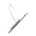 thumbnail image 1 of Miniature Silver Flute Musical Instrument Realistic Ornament Marching Band Gift, 1 of 2