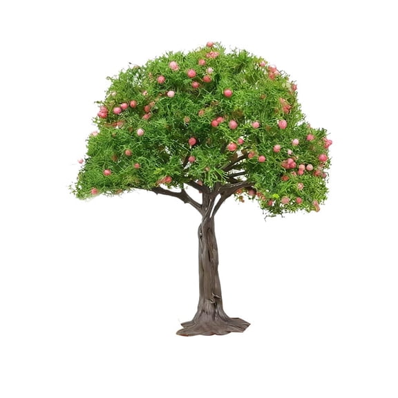 Miniature Simulated Fruit Tree Ornament 9.5x4.5cm Realistic Plastic Mini Tree for Sand Table/Model/Desktop Landscape DIY Decoration, Creative Gift for Model Enthusiasts