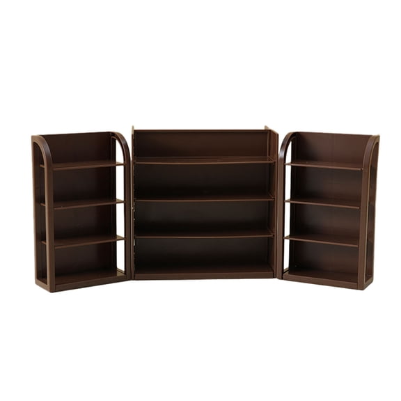 Miniature Simulated Supermarket Four-Sided Shelves Mini Display Rack for Small Items Tiny Storage Shelving Unit Miniature Display Stand for Collectibles Figurines Home Decor