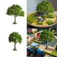 thumbnail image 1 of Miniature Simulation Iron Wire Green Tree - Sand Table Model Figurine with Base, Hand-Painted Scene Decoration for Dioramas & Craft Projects, Tiny Tree for Mini Landscapes, Green, 5.9*5.51in, 1 of 7