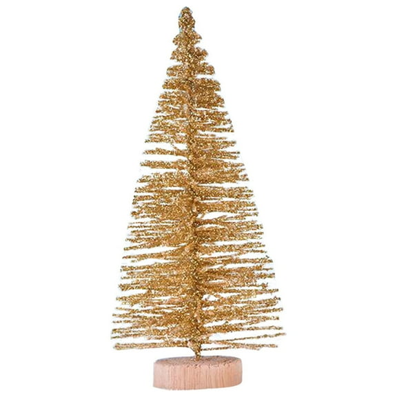 Miniature Sisal Frosted Christmas Trees Bottle Brush Mini Trees Plastic Tabletop Trees Ornaments for Christmas Room Decor Home Table Top Decoration and Crafts
