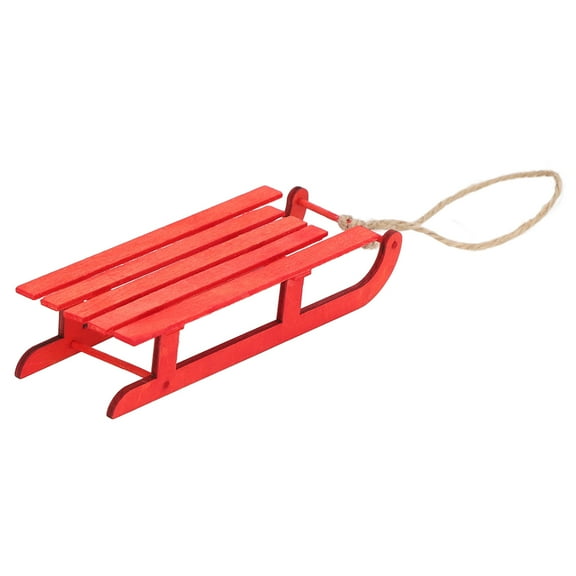 Miniature Sleigh, Wooden Sled Model Exquisite Lifelike For Desktop For Dollhouse Red