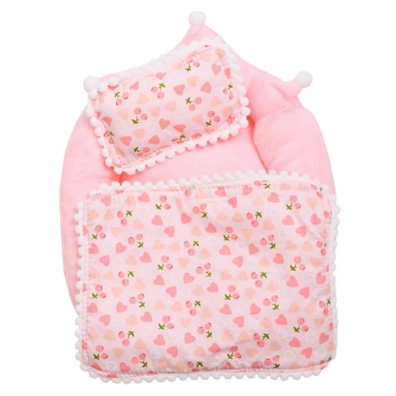 Mini Sofa Bed for Dolls Cozy Sleeping Set with Soft Blanket for 17cm Dollhouse Display and Collector Showcase