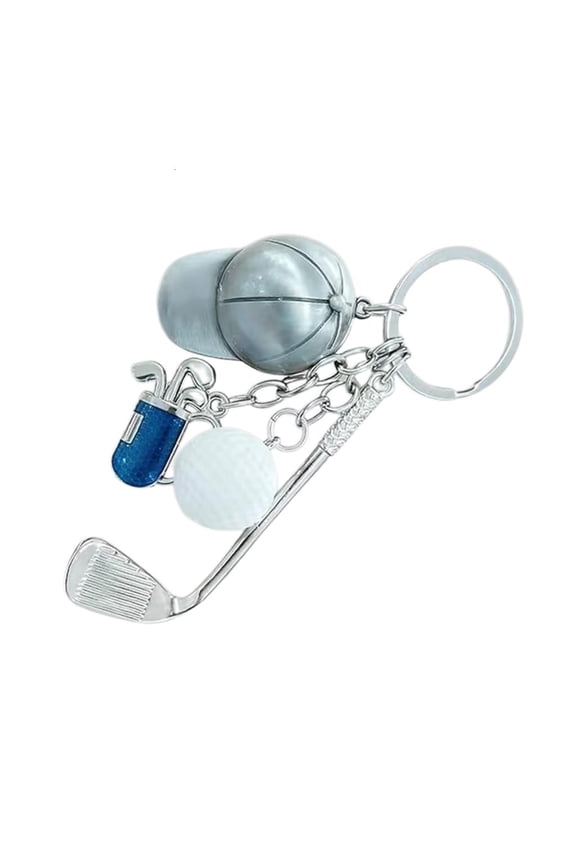 Miniature Standing Golf Ball Keychain Humorous Designs Keyring for Golf Enthusiasts for Men and Women
