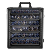 Miniature Storage Case for Collectibles Miniatures, Miniature Display Cases with 6 Trays, Large Size Miniatures Transport Case Black