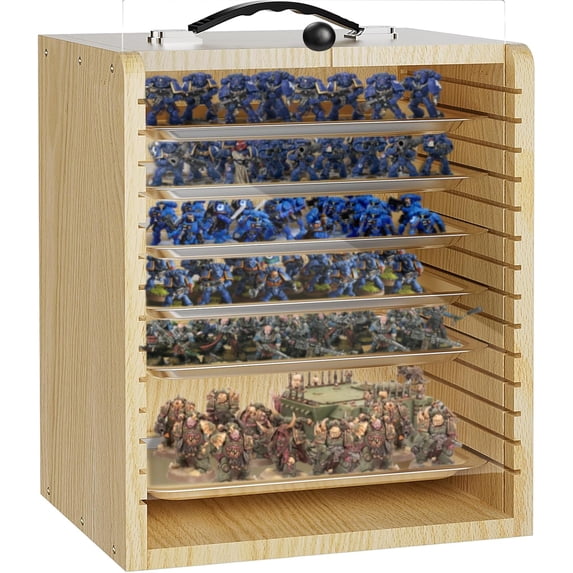 Miniature Storage Case for Collectibles Miniatures, Wooden Display ...