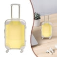 thumbnail image 1 of Miniature Suitcase, Mini Storage Box, Mini Suitcase Gift Box, Doll Suitcase with Telescopic Handle & Rolling Wheels, mini luggage, Translucent Plastic Mini Travel Case 1Pcs, 1 of 8