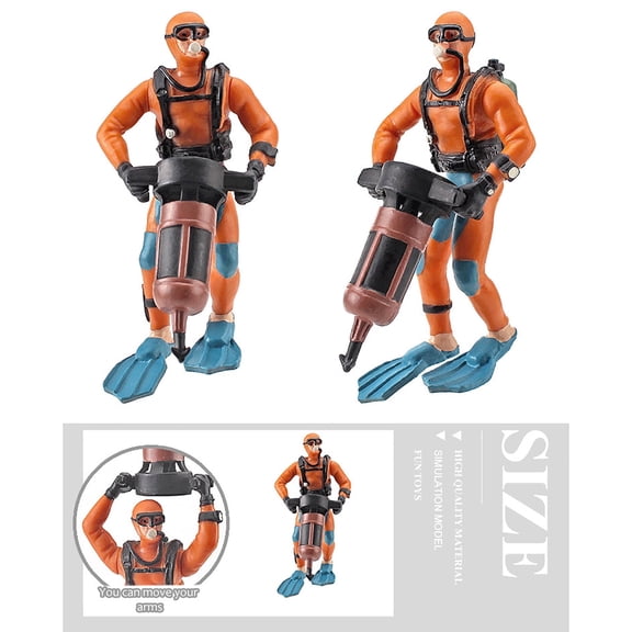 Miniature Swimmer Diver Figurines Set Toy People Models for Desktop Decoration and Hanging Displays