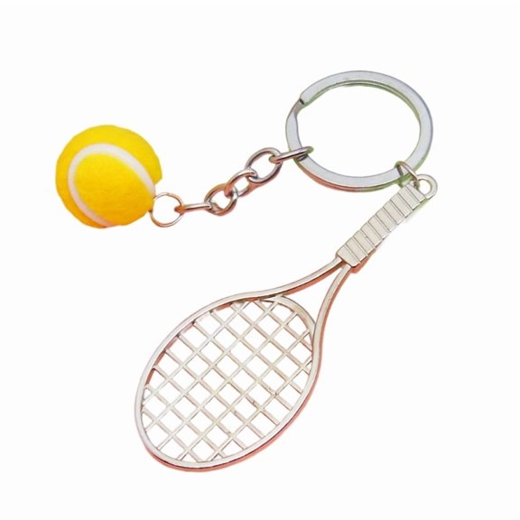 Miniature Tennis Keyring Zinc Alloy Craftsmanship Sport Theme Keychain Sporty Accessory For Backpack Or Keys
