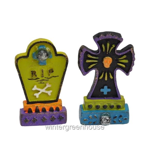 Miniature Tombstones, 2 Piece Set For Miniature Garden, Fairy Garden - Genevieve Gail - Gypsy Garden, Halloween