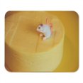 thumbnail image 1 of Miniature Toy Mouse on Big Yellow Round Cheese Objects Natural Light Close Up Pastel Colors Humour Mousepad Mouse Pad Mouse Mat 9x10 inch, 1 of 3