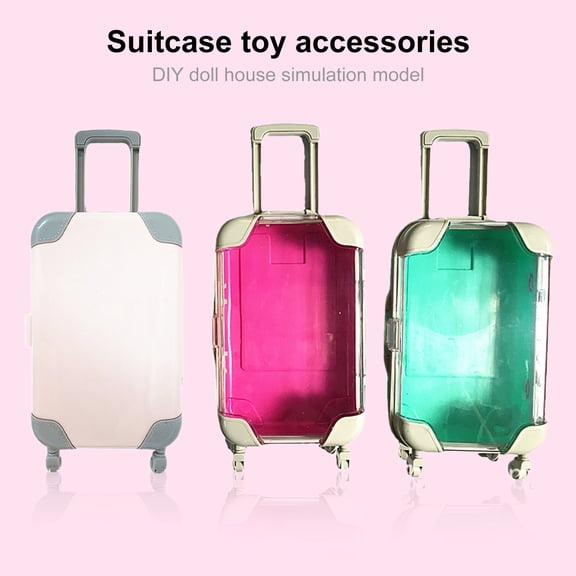 Miniature Travel Case Transparent Cover Imagination Cultivation Realistic Dollhouse Cute Mini Travel Suitcase for 18 Inch Doll