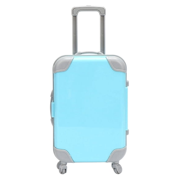Miniature Travel Suitcase Storage Box With Telescopic Handle And Wheels, Translucent Plastic Doll Suitcase For Cake Toppers And Gifts, Multiple Colors (Multicolor ,A)