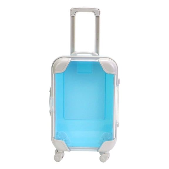Miniature Travel Suitcase Storage Box With Telescopic Handle And Wheels, Translucent Plastic Doll Suitcase For Cake Toppers And Gifts, Multiple Colors (Multicolor ,A)