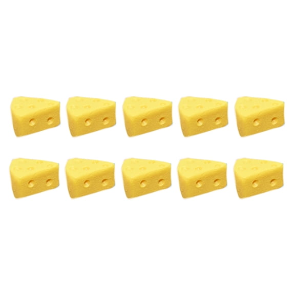 Miniature Triangular Cheesecake Resin Figures Set of 10 for Doll House Decor Play
