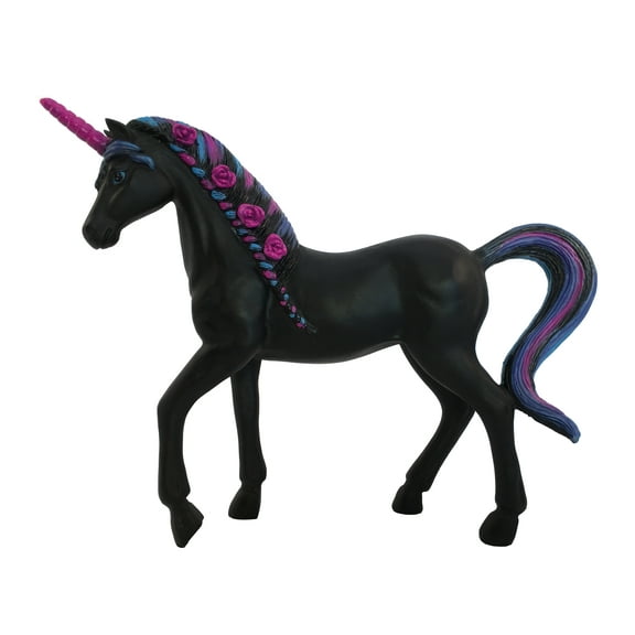 Miniature Unicorn Statue - Black Beauty Figurine - For your Enchanted Fairy Garden 5.5 inches tall