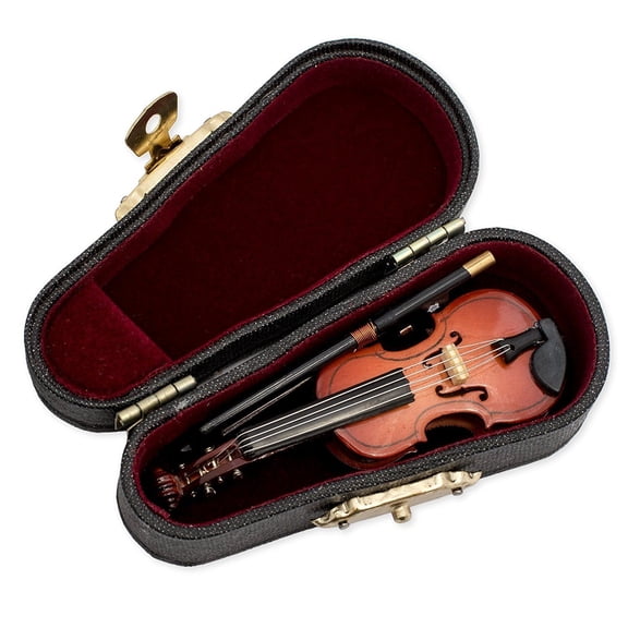 Miniature VIOLIN Musical Instrument Replica, 3" Long, Superb Detail