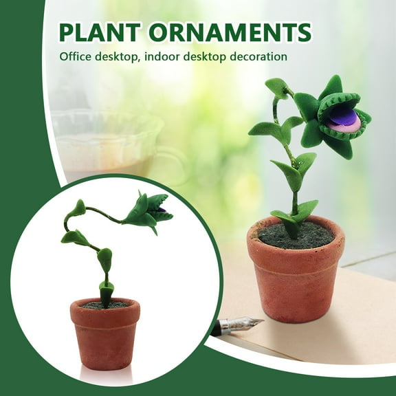 Miniature Venus Fly Trap Clay Model - Dollhouse Plants for 1/12 Scale, Handmade Artificial Succulent Decor, Realistic Mini Gardening DIY & Fairy Garden Accessories (1:12 Scale, 1 Piece)