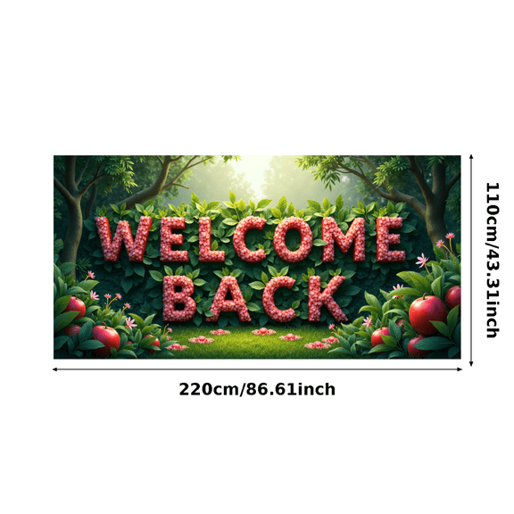 Miniature Welcome Back Banner with Heart Design Party Decoration Background Backdrop for Homecoming Parties Celebration Events Family Gatherings Photo Props
