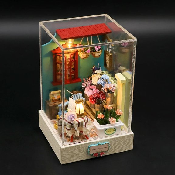 Miniature Wizardi Roombox Kit - Flower Shop Dollhouse Kit
