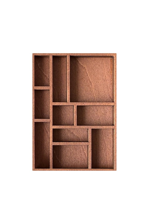Miniature Wooden Display Shelf for Rocks Collectibles Trinket Storage and Wall Decor
