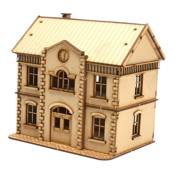 Miniature Wooden House European Building Model Kit Foam Material DIY Assembly Scene Decoration for Teens
