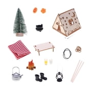 Miniature Wooden Paintable Tent Camping Scene Decoration Doll House Accessories Outdoor Scene Props Craft Project Kits