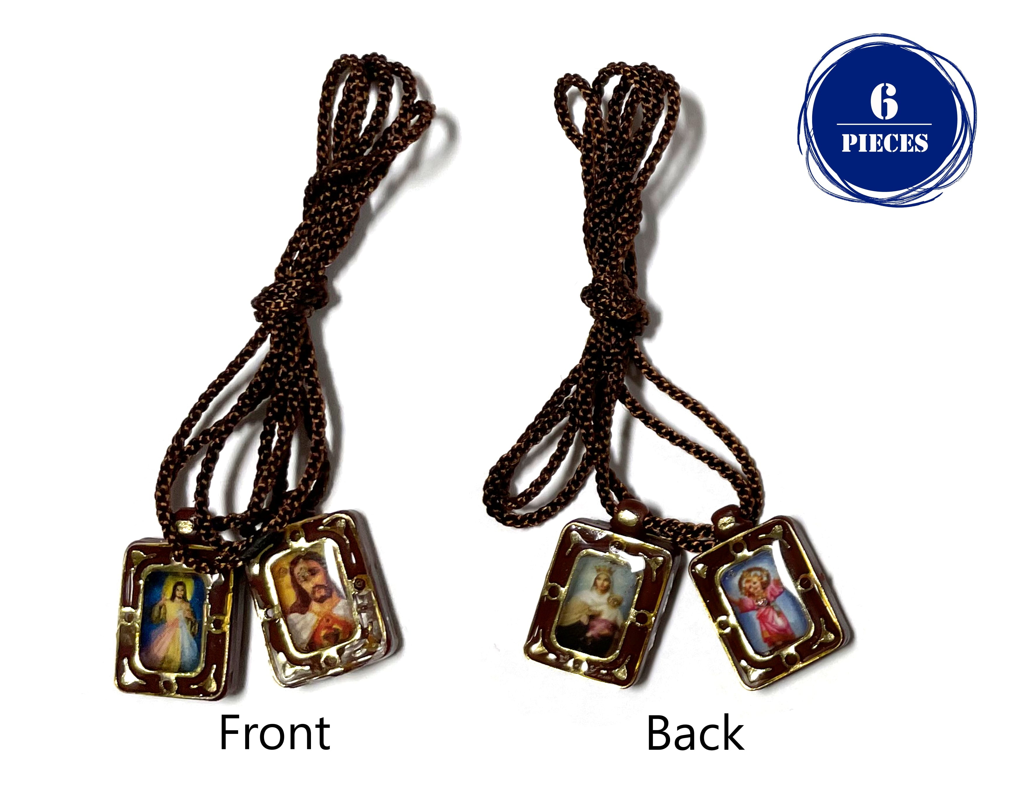 LUCES DE MARIA Miniature deluxe scapular. Escapulario de lujo miniatura