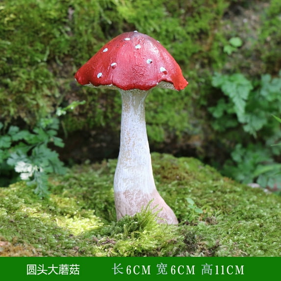 Miniatures Mushroom Garden Decoration Resin Statue Figurine for Patio Yard DIY Fairy Flowerpot Plants Outdoor Bonsai Ornament (MULTI)