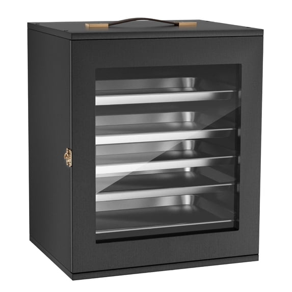 Miniatures Storage Case, 1:2500-1:3500 Scale Models, Wooden Display Holder, 5 Tray, 13 Slots, Clear View Transport Case for Collectibles (Minis Not Included)