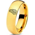 thumbnail image 1 of Birthday Gift Tungsten Gold Plated Jewelry Gamer Laser Name Ring 60th Wedding Anniversary, 1 of 7