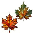 thumbnail image 1 of Minibee 3.1" Maple Leaf  Fall Suncatcher, Lemon Green Fall Suncatchers for Windows Wall - Autumn Festival Party Supplies, 1 of 13