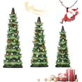 thumbnail image 1 of Minibee 7.8" Ceramic Christmas Tree with Lights, Retro Hand-Painted Tabletop Holiday Decoration Multicolor Bulbs, 1 of 9