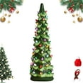 thumbnail image 1 of Minibee 7.8" Tabletop Ceramic Christmas Tree, Multicolor LED Lights, Retro Holiday Home Decor, 1 of 8