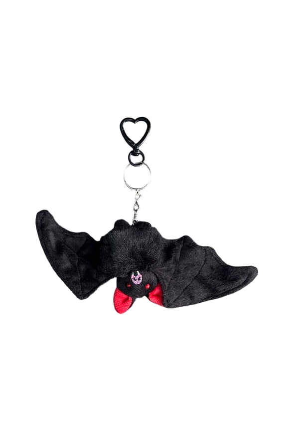 Bat Plush Keychain Goth Bag Charm Two-in-One Transforming Design for Halloween Daily Use Gift 1 Piece