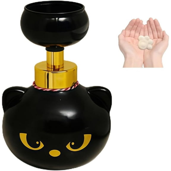 Minibee Cat Paw Foam Soap Dispenser 1PC Black Kitty Pump Bottle Bathroom Kitchen