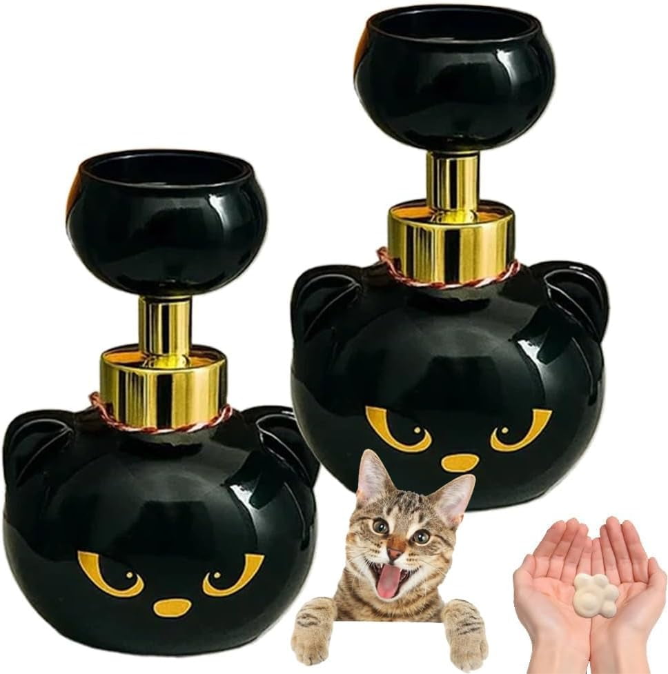 Minibee Cat Paw Foam Soap Dispenser 2PCS Foaming Hand Wash Bottle Refillable