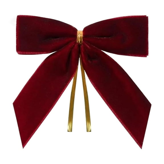 Minibee Christmas Velvet Bows 3.5" Rustic Wreath Gift Bows Vintage Xmas Velvet Ribbon Bow Ornaments for Christmas Farmhouse Tree Garland DIY Craft Wrapping Decorative