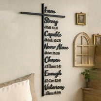 Minibee Elegant Metal Christian Wall Art, Christian Home Décor Wall Hanging, Durable Sturdy Metal Cross Decoration for Living Room Bedroom Entryway