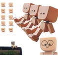 thumbnail image 1 of Minibee Handmade Shaking Wooden Man Figurine, Charming Little Wooden Doll with 12PCS Expressions, 1 of 9