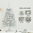 thumbnail image 1 of Minibee Silver Mini Christmas Tree with LED Lights, Artificial Tabletop Small Christmas Tree for Holiday Decor, Warm Light and Pre-Decorated Design, 1 of 8
