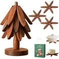 thumbnail image 1 of Minibee Tree Trivet Set – Premium Natural Tree Trivet Set with 3 Heat-Resistant Trivets & Tree Stand, Perfect for Kitchen and Dining Table, 1 of 10